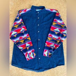 Vintage Frank Aztec Denim Button Down